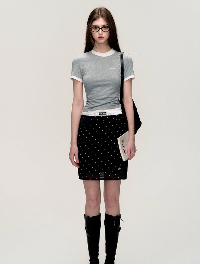 Spliced Lace Skirt OAK0185