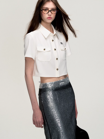 Slim Fit Holiday Sequin Skirt OAK0168