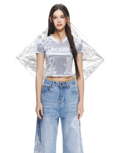 Lace Short-sleeved T-shirt IAM0010
