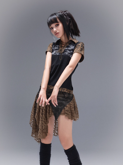 Tassel Denim Half Length Low Waist Skirt ARI0014