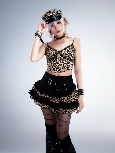leopard print A-line skirt FRU0013