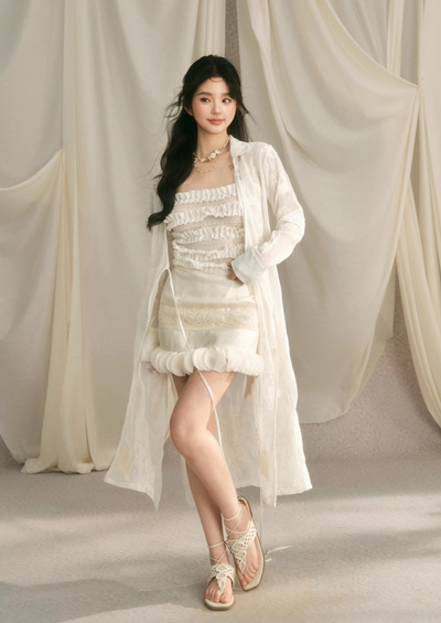 China Style Embroidered See-through Long Shirt Cardigan BBB0067