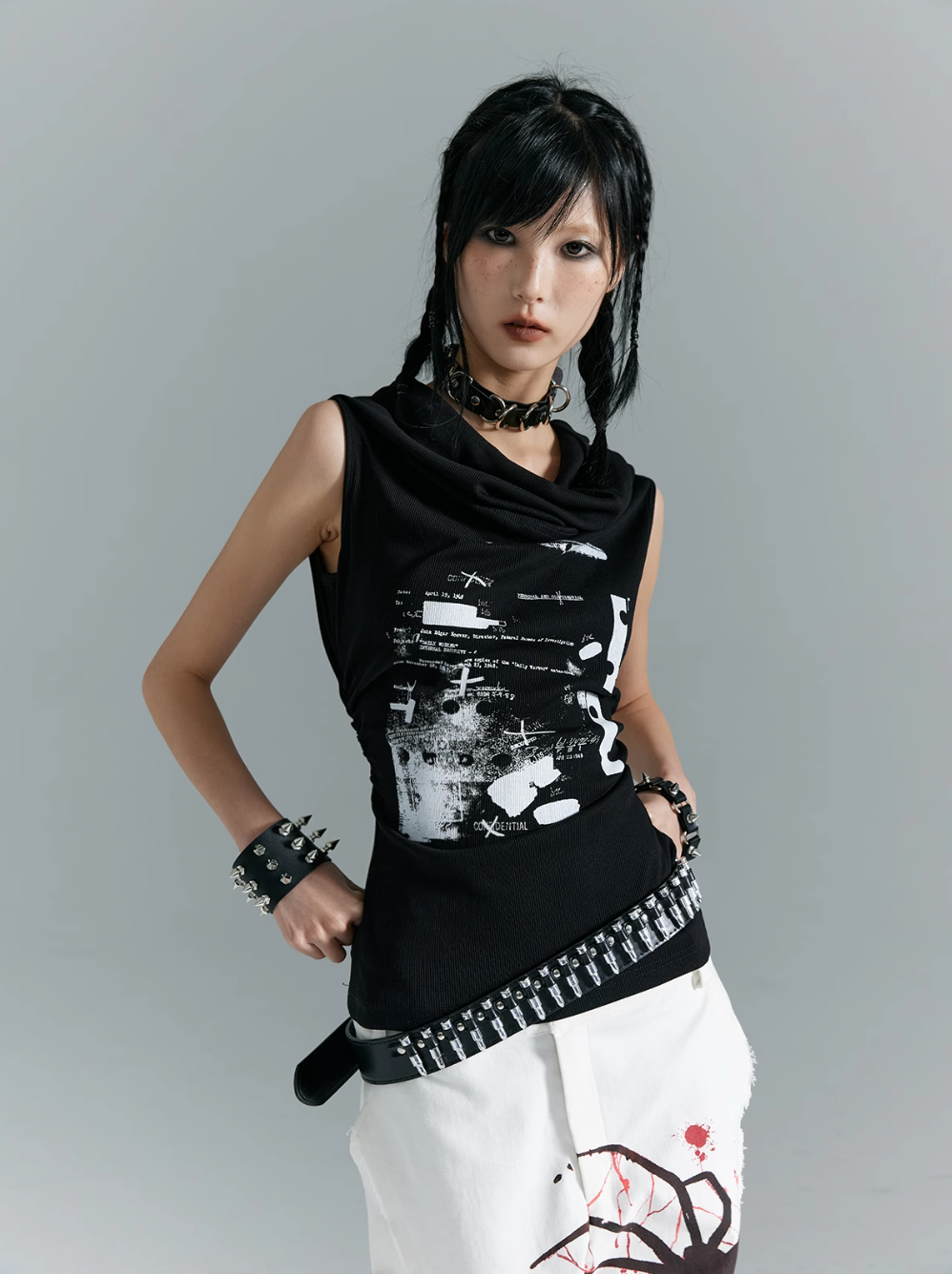 Lost Back Garden Dark Sleeveless Knit Vest FRU0023 – Young Social