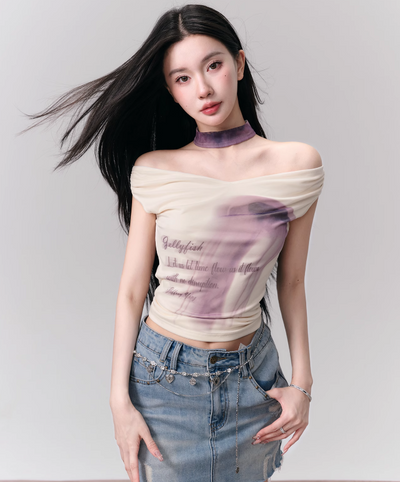 Jellyfish One-shoulder Neck T-shirt FRA0167