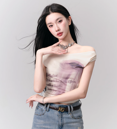 Jellyfish One-shoulder Neck T-shirt FRA0167