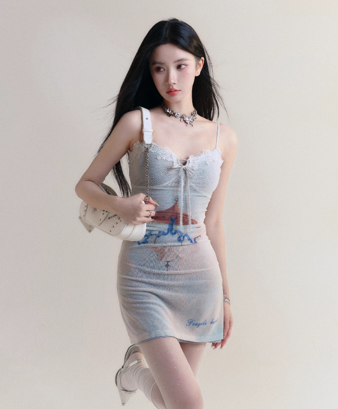 Sky Oxygen Romantic Lace Suspender Dress FRA0168