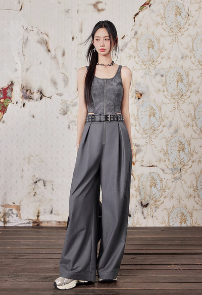 Jumpsuit Batik Camisole Wide Leg Casual Pants LAC0194