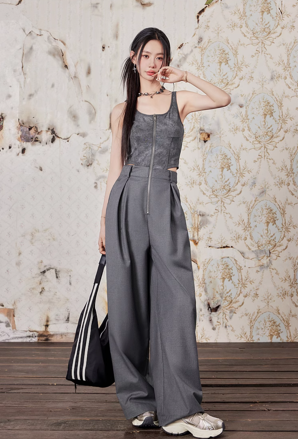 Jumpsuit Batik Camisole Wide Leg Casual Pants LAC0194