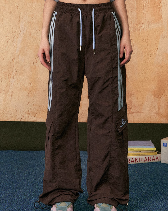 American Retro Three-bar Drawstring Casual Sports Pants/T-shirt EZE0212