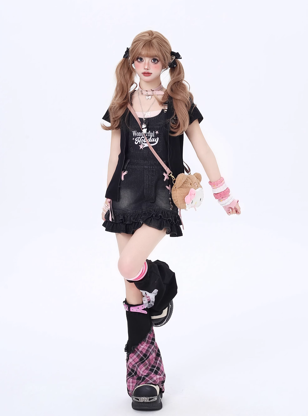 Ribbon suspender dresses and short skirts for petite girls CRA0068