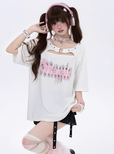 Design loose cotton T-shirt CRA0083