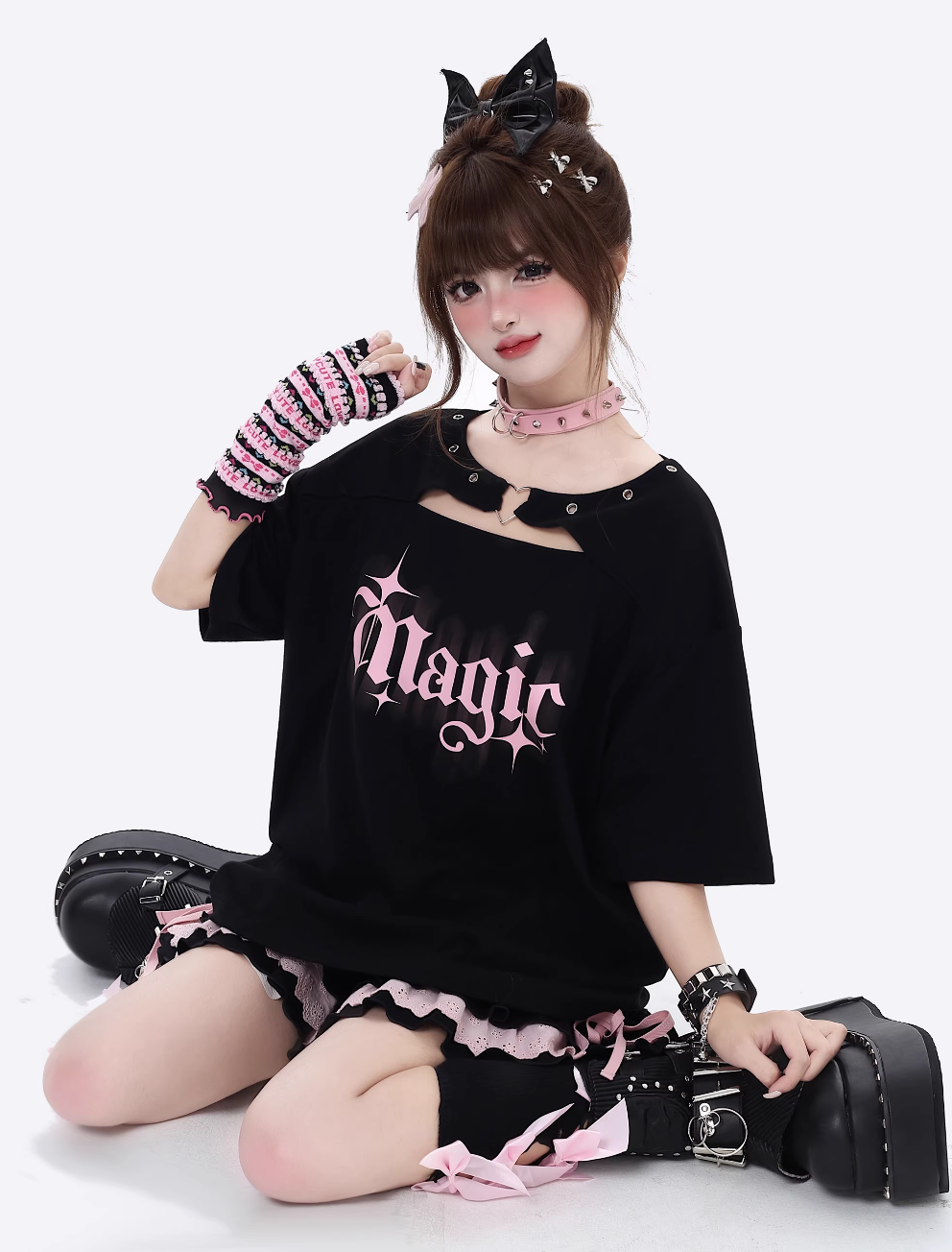 Design loose cotton T-shirt CRA0083