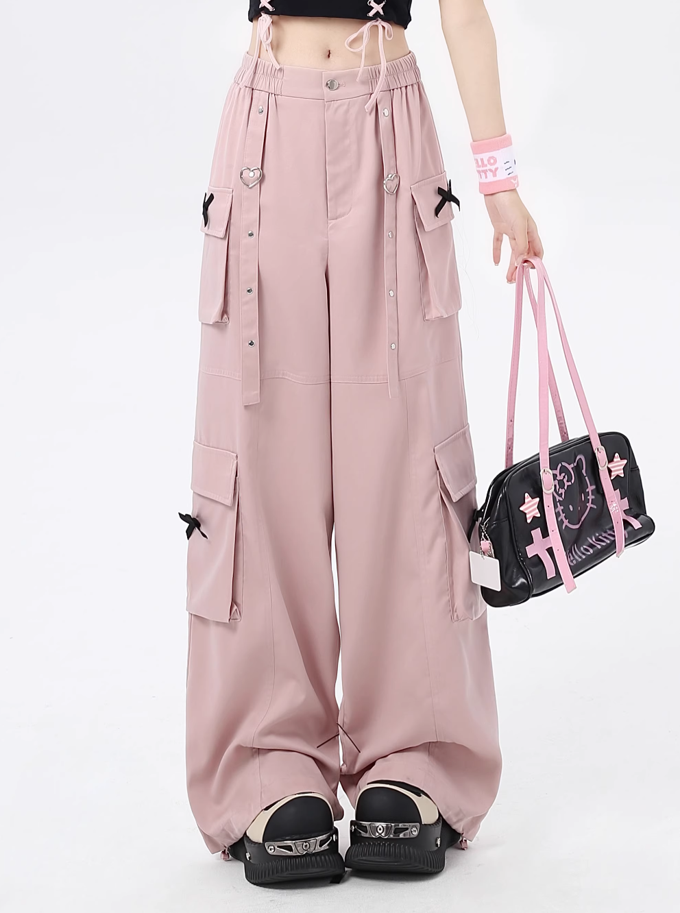 Street straight loose design wide leg pants CRA0077