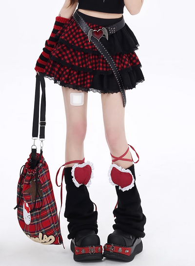 plaid splicing skirt CRA0084