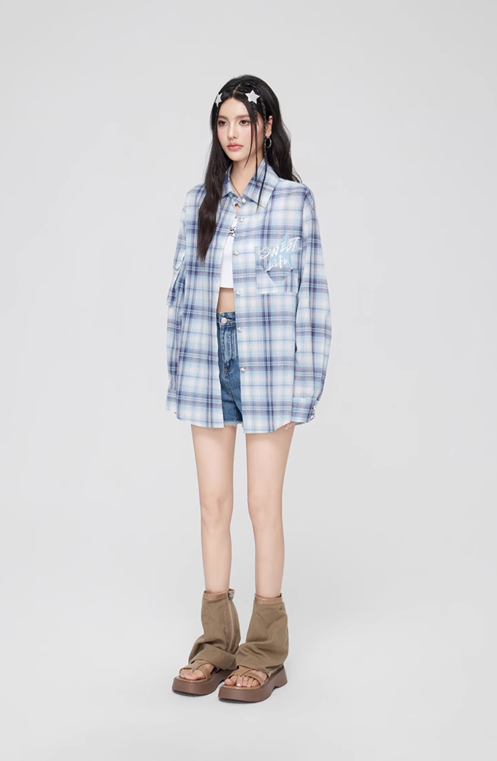 plaid design shirt MAC0067