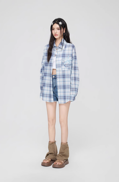 plaid design shirt MAC0067