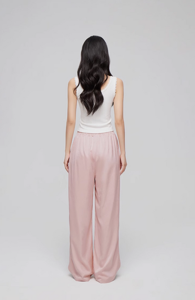 ICE SILK DRAPED WIDE LEG PANTS MAC0068