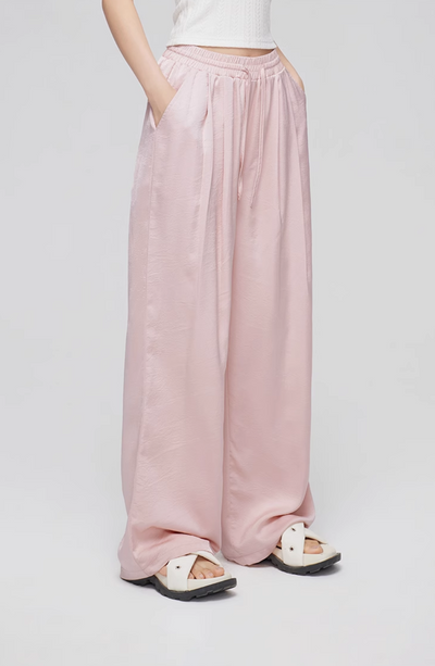 ICE SILK DRAPED WIDE LEG PANTS MAC0068