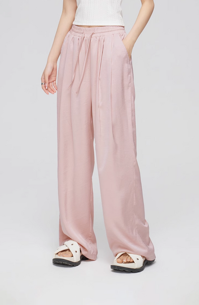 ICE SILK DRAPED WIDE LEG PANTS MAC0068