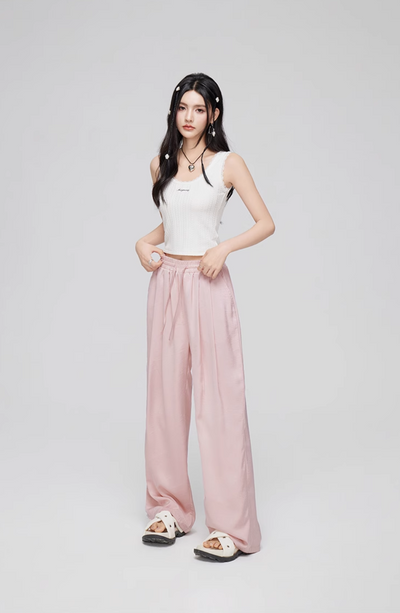 ICE SILK DRAPED WIDE LEG PANTS MAC0068