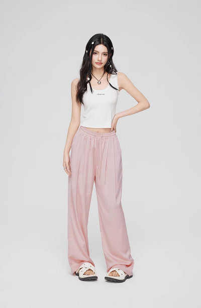 ICE SILK DRAPED WIDE LEG PANTS MAC0068