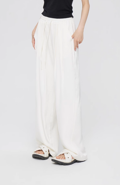 ICE SILK DRAPED WIDE LEG PANTS MAC0068