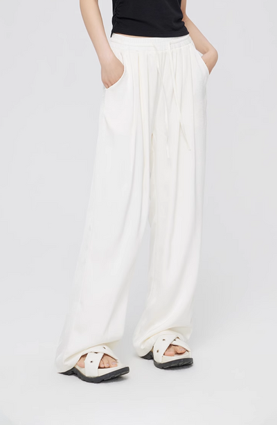 ICE SILK DRAPED WIDE LEG PANTS MAC0068