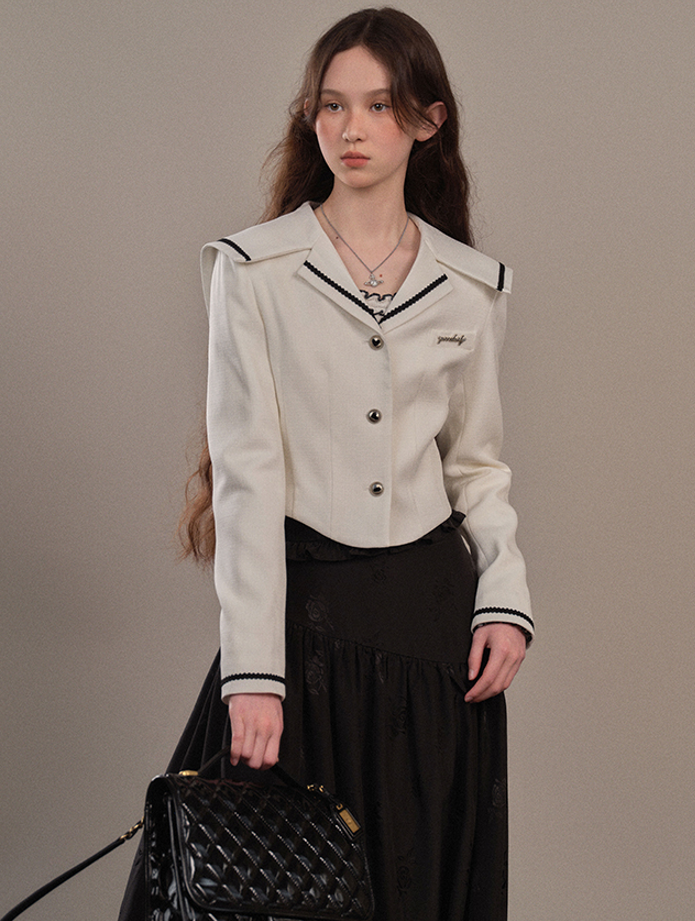 Sailor Button Jacket with Shaped Collar YOO0067