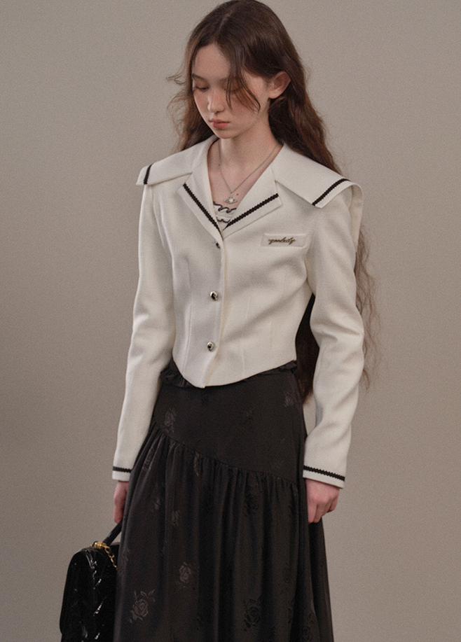 Sailor Button Jacket with Shaped Collar YOO0067