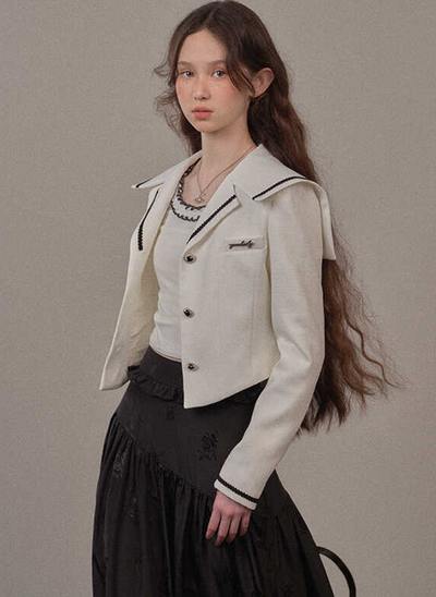 Sailor Button Jacket with Shaped Collar YOO0067