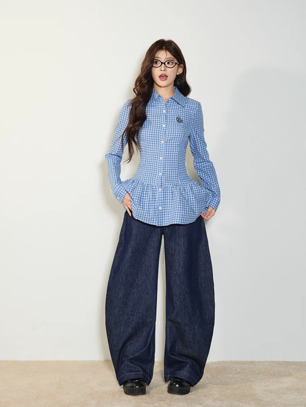 Loose slimming high waist straight pants QDQ0074