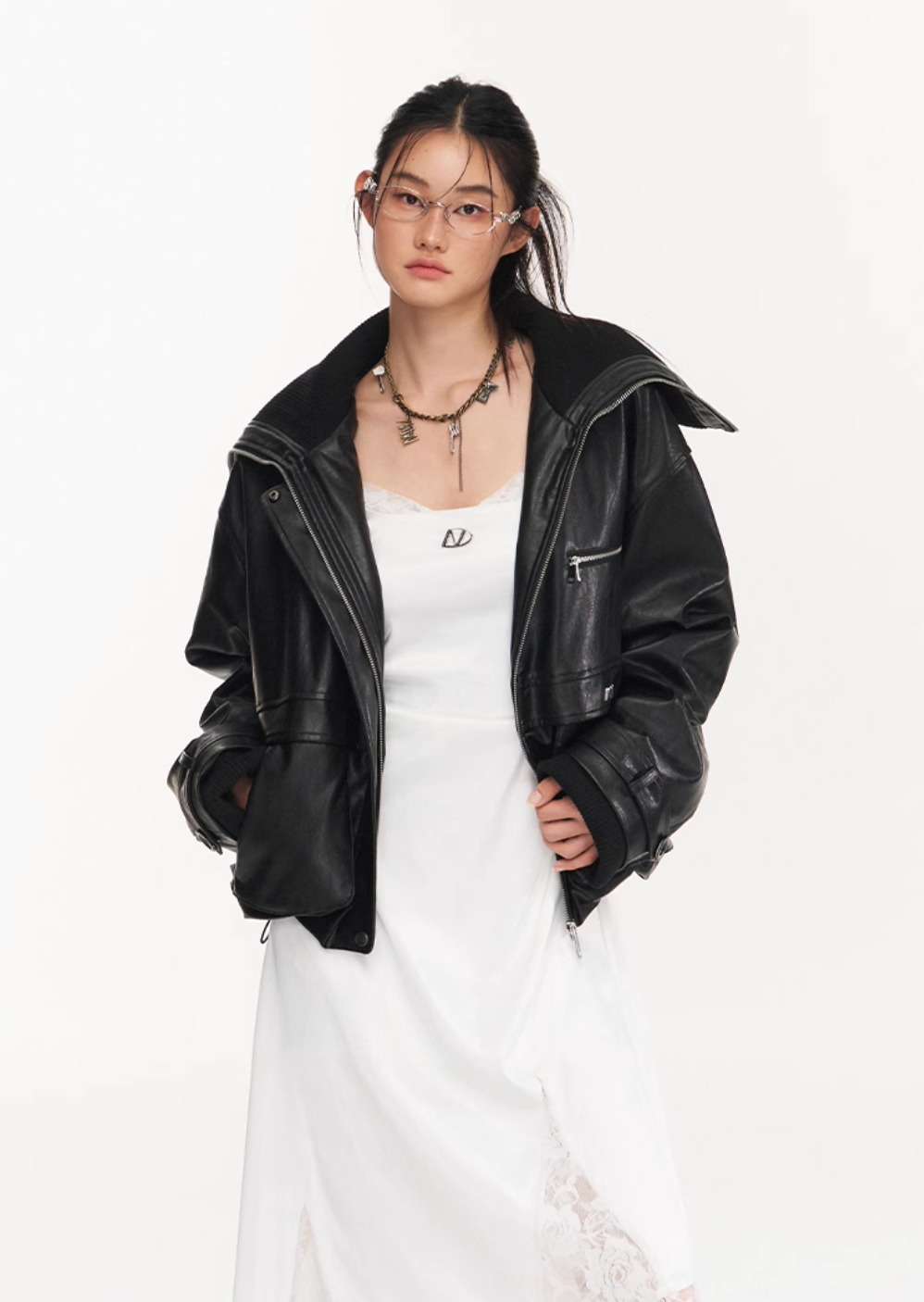 loose wide motorcycle jacket NOT0249