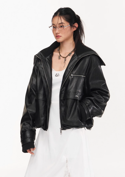 loose wide motorcycle jacket NOT0249