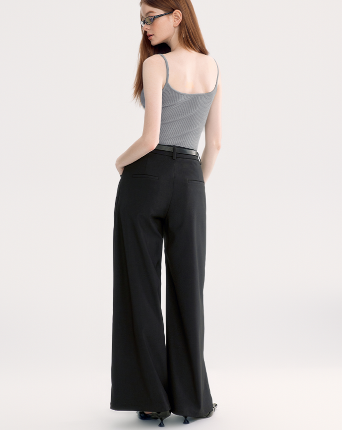 Lace High Waist Casual Suit Wide Pants WOO0118