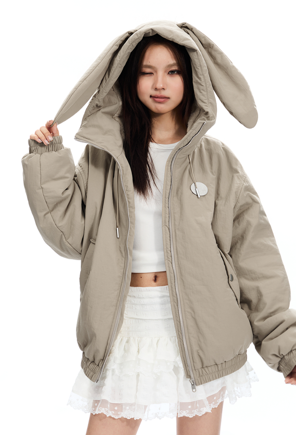 Rabbit Ear Hoodie Cotton Loose Jacket APE0337