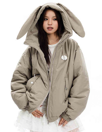 Rabbit Ear Hoodie Cotton Loose Jacket APE0337