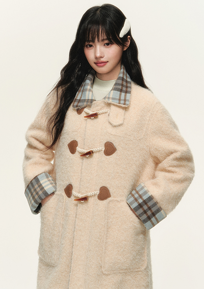 Plaid Lined Girly Duffle Coat NTO0150