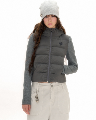 Hoodie Slim White Duck Down Jacket NEC0105