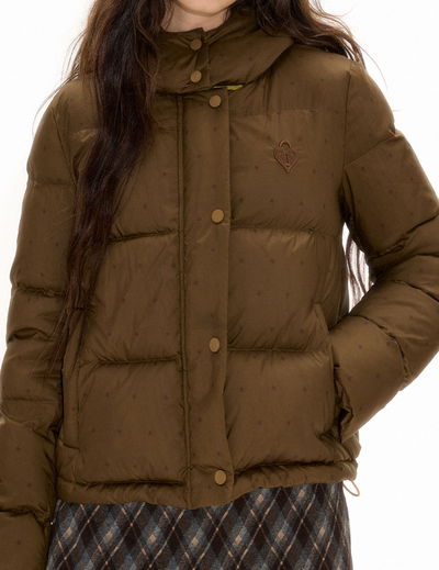 Small star pattern white duck down jacket NEC0108