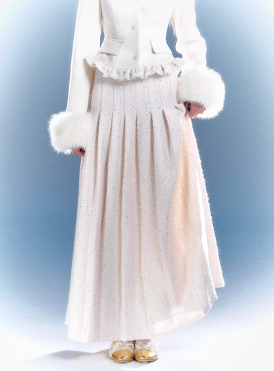 Wool coat jacket with cape + long skirt RUS0031