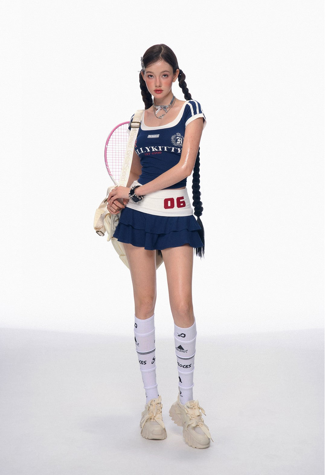 American Sports Casual T-shirt/Short Skirt DIA0179