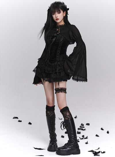 Black Camisole/Shawl/Tutu Cake Skirt LAD0245