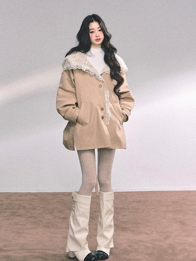 Hooded Lace Trench Jacket DIA0650