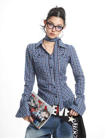 American Retro Plaid Slim Shirt UNC0259