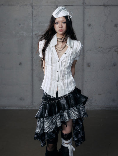 Lace V-neck Long/Short Sleeve Shirt NOR0185