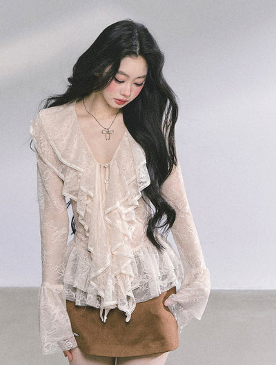 Brown Jacket/Skirt/Hepburn Style Shirt DIA0582