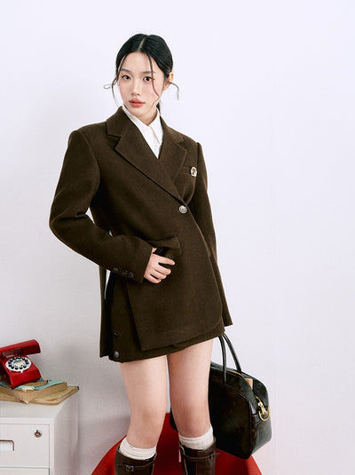 Black and Brown Suit Jacket/Short Skirt/Straight Pants LAL0060