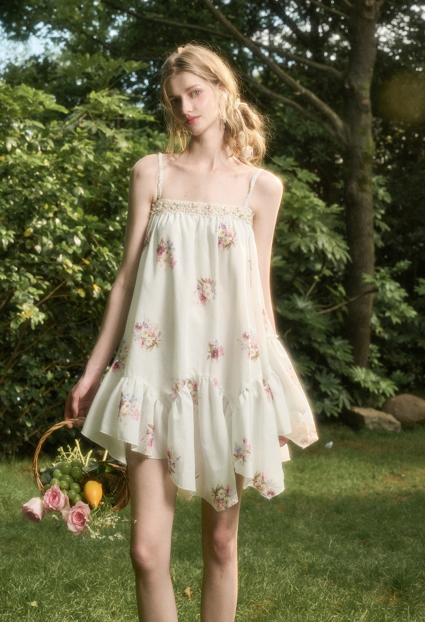 Shell Lace Irregular Tutu Dress GRO0171