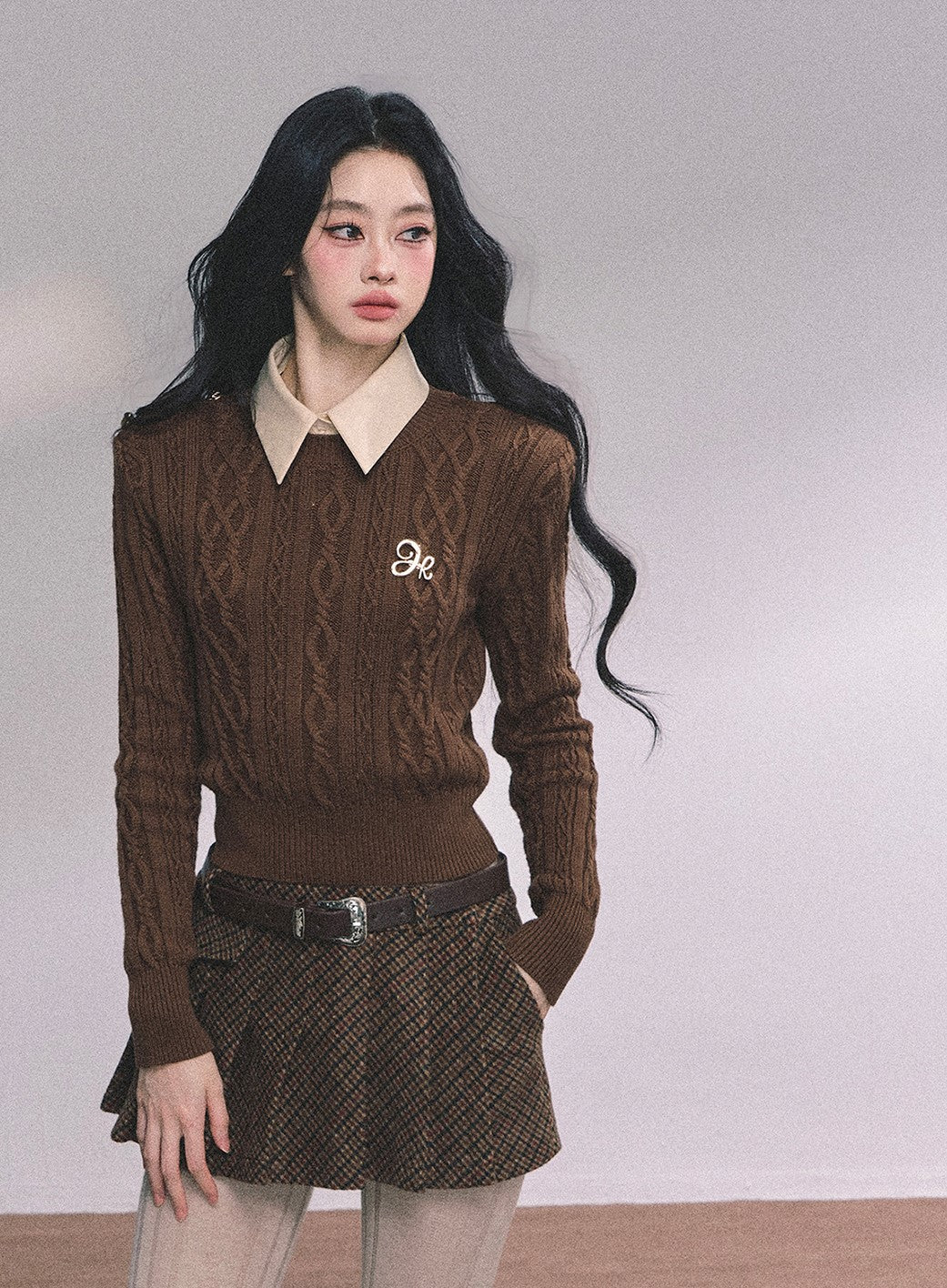 Fake Two-piece Polo Collar Sweater DIA0607