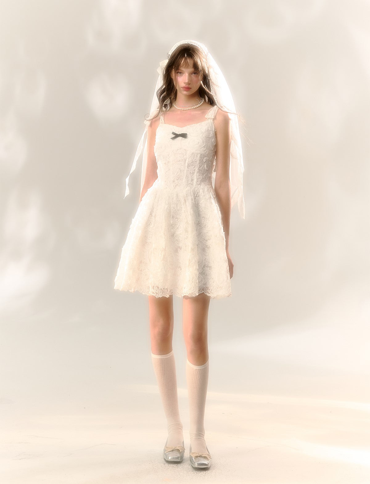 Angel Camisole Pleated Lace Dress SUN0062